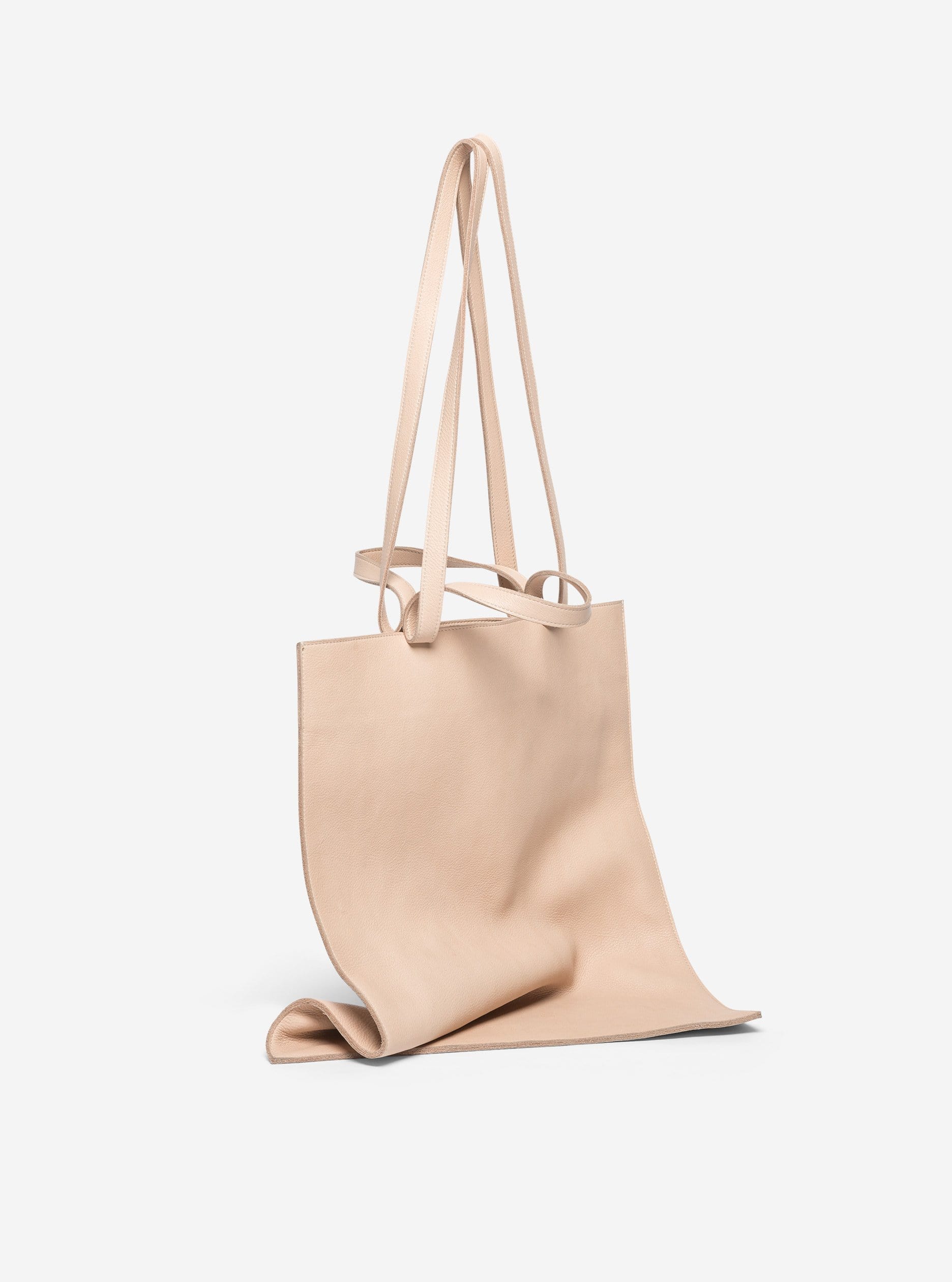Minimalistische beige Schultertasche 